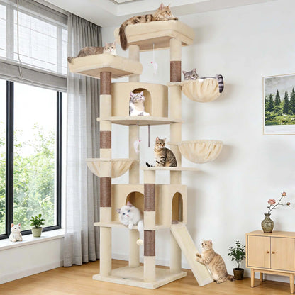 Torre Rascadora Premium de 76 Pulgadas para Gatos Grandes