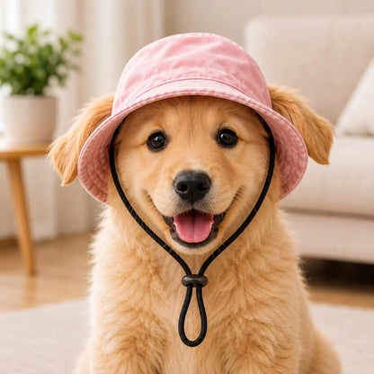 Sombrero Bucket Ajustable para Perros Pequeños