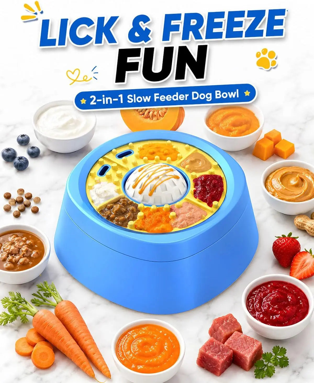 Comedero Interactivo Slow Feeder 2 en 1 para Perros y Gatos