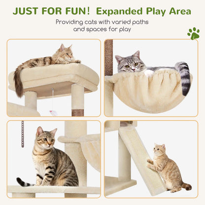 Torre Rascadora Premium de 76 Pulgadas para Gatos Grandes