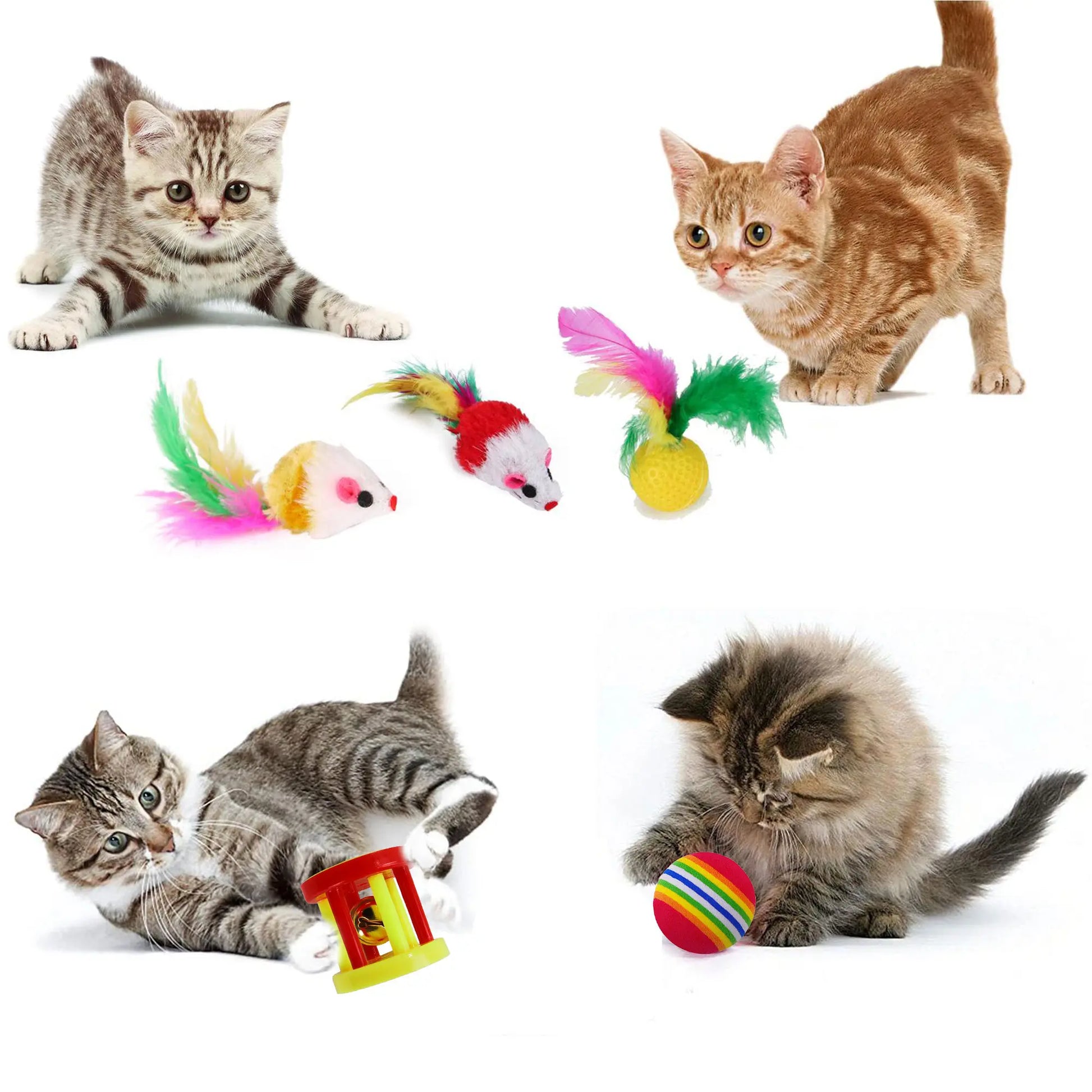 Set de 22 Juguetes Interactivos para Gatos con Túnel de Juego