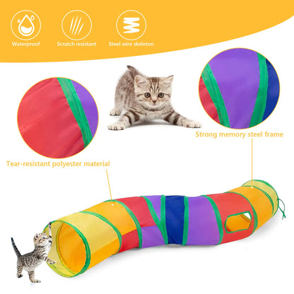 Set de 22 Juguetes Interactivos para Gatos con Túnel de Juego