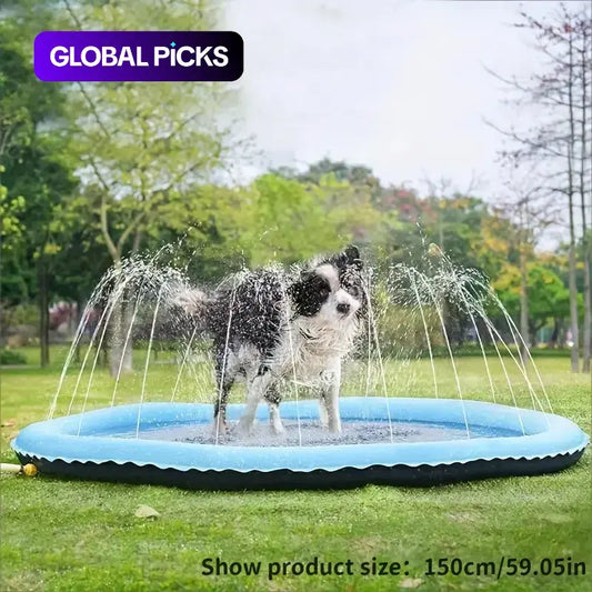 Outdoor Dog Water Sprinkler Pad, Portable Non-Slip Fun Pet Splash Pad for Bathing and Play, Outdoor Pet Shower Soaker #GLOBAL PICKS