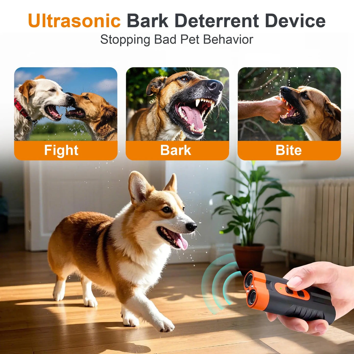 Dispositivo Ultrasónico de Entrenamiento y Control de Ladridos para Perros