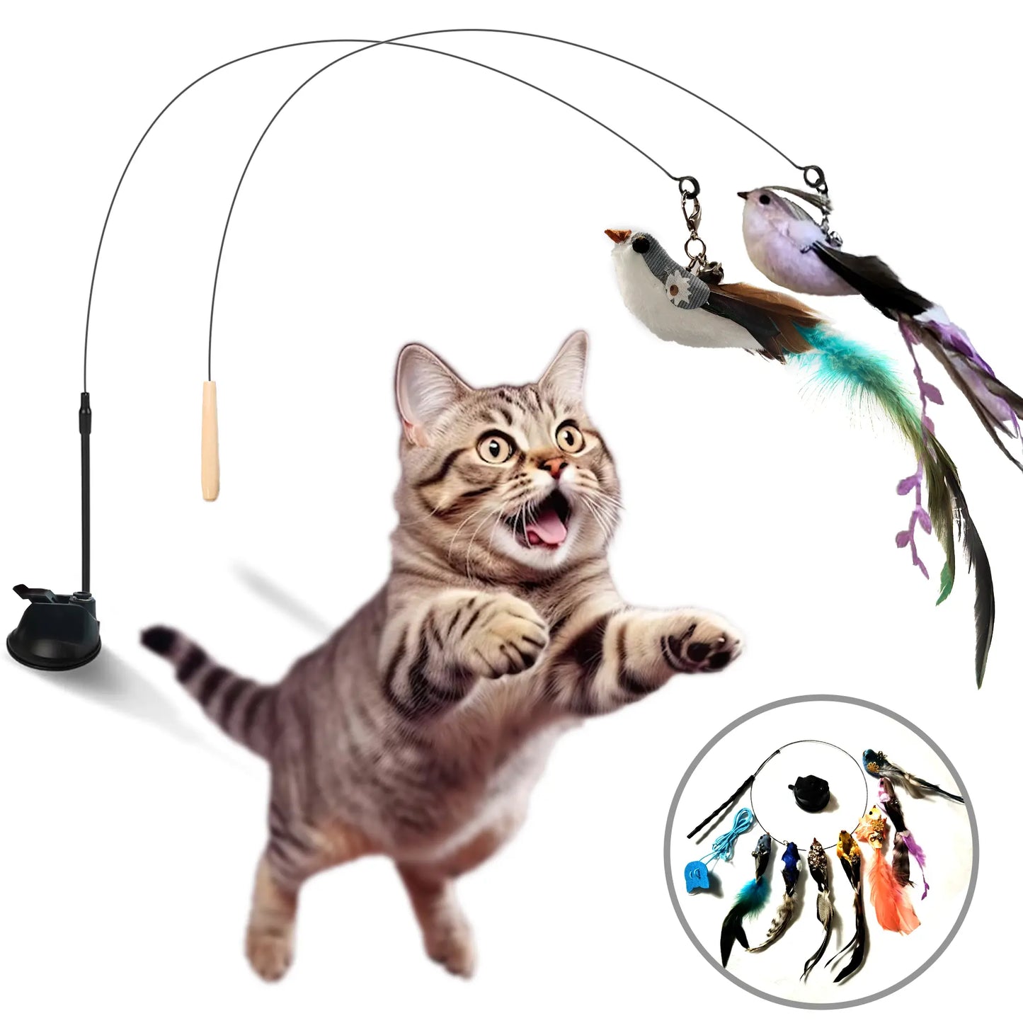 Juguete Interactivo 10 en 1 para Gatos con Ventosa