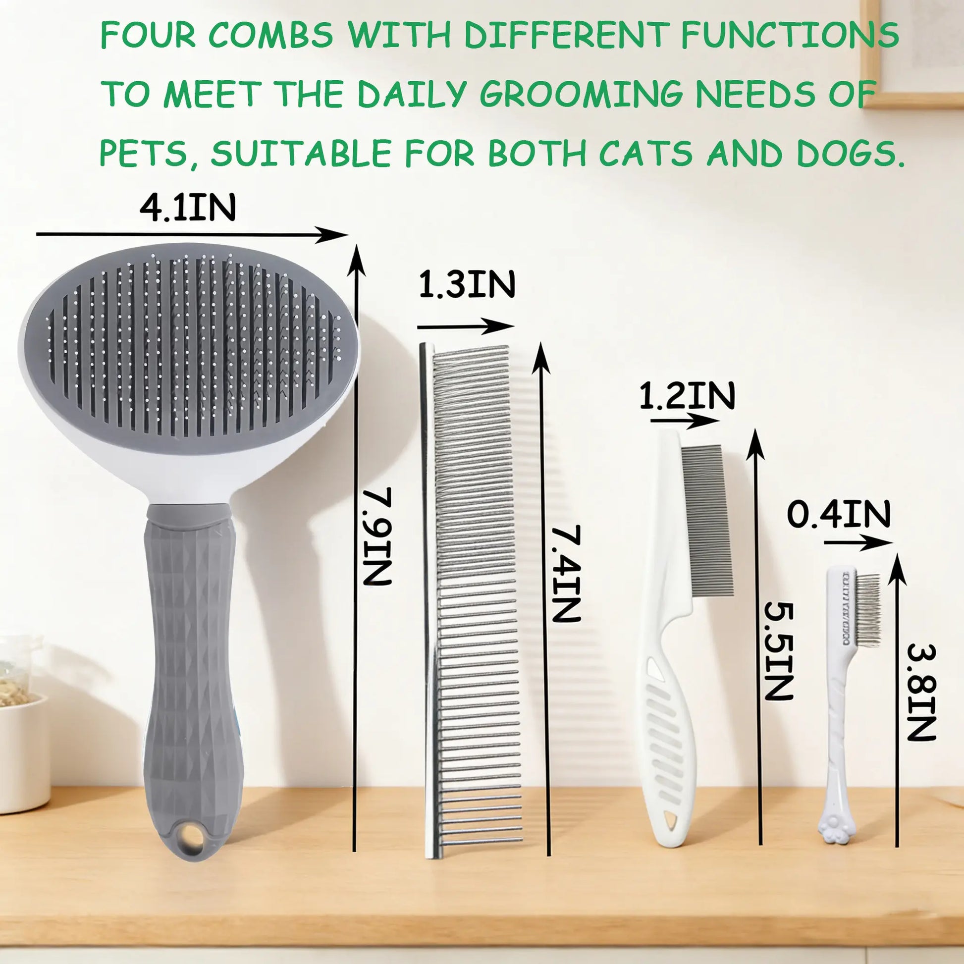 Kit Profesional de Grooming 4 en 1 para Perros y Gatos