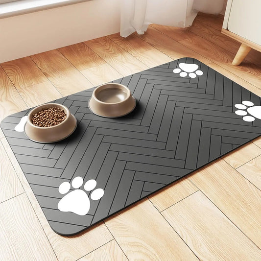 Tapete Absorbente Impermeable para Comida y Agua de Mascotas