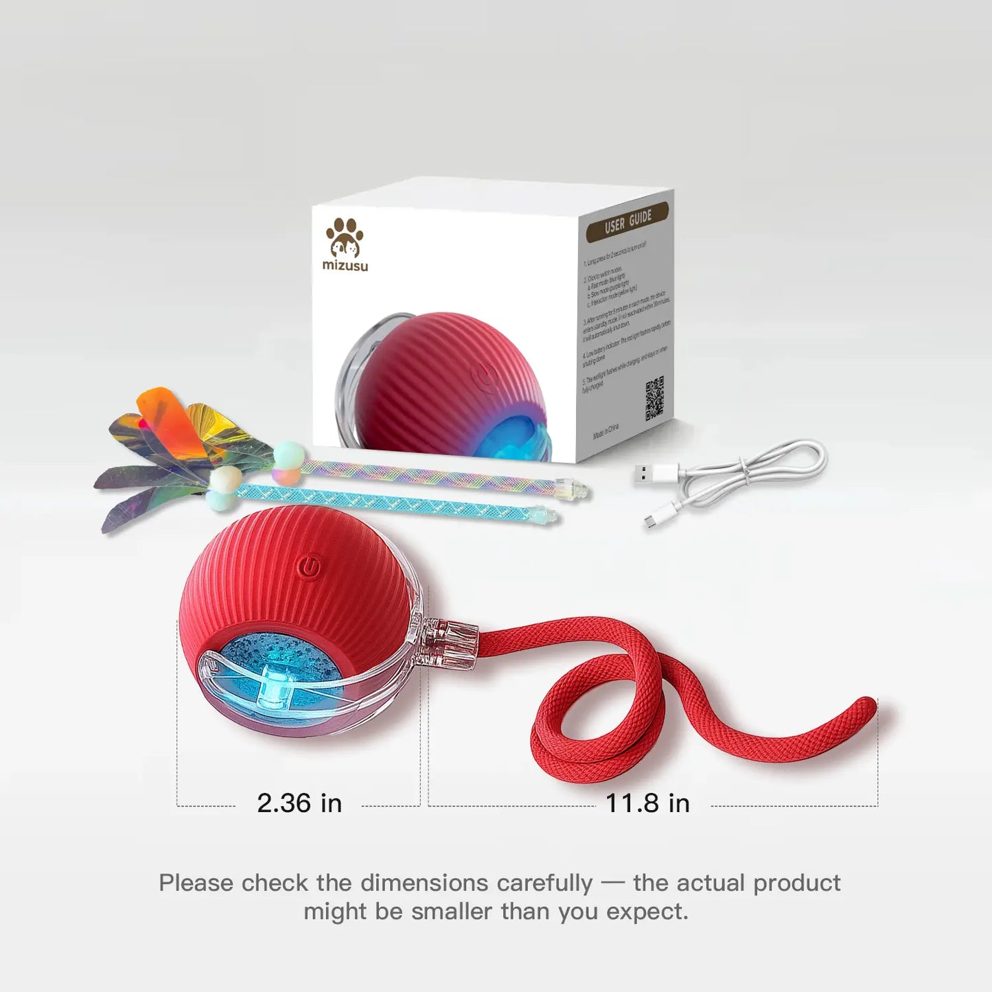 Pelota Interactiva Recargable para Perros y Gatos con Cola Móvil
