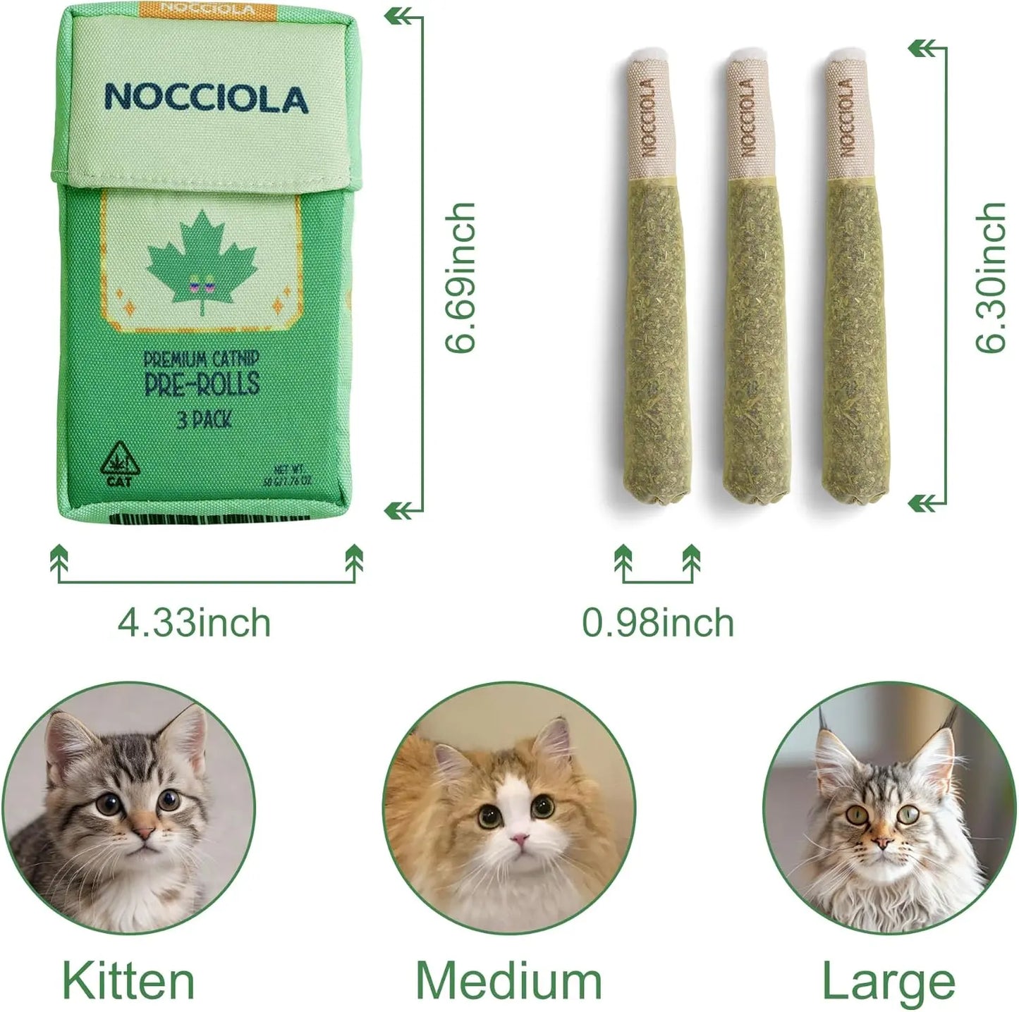 Pack de 3 Juguetes de Catnip Natural para Gatos
