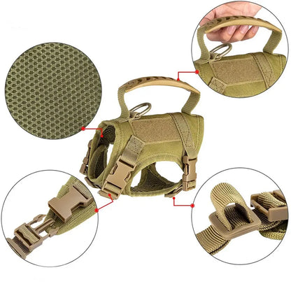 Arnés Táctico Ajustable para Perros Pequeños y Gatos