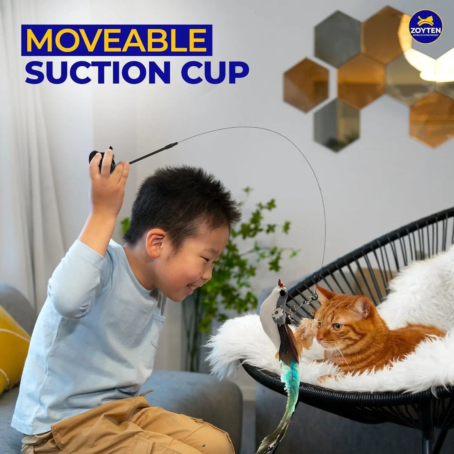 Juguete Interactivo 10 en 1 para Gatos con Ventosa