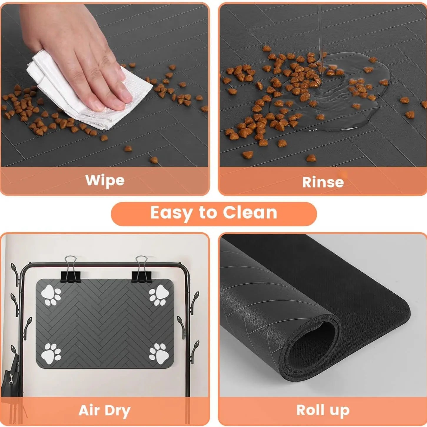 Tapete Absorbente Impermeable para Comida y Agua de Mascotas