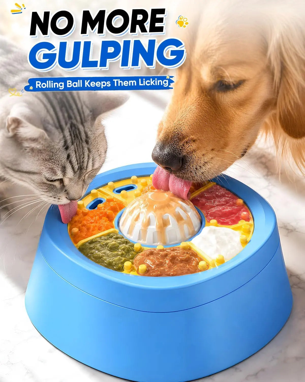 Comedero Interactivo Slow Feeder 2 en 1 para Perros y Gatos