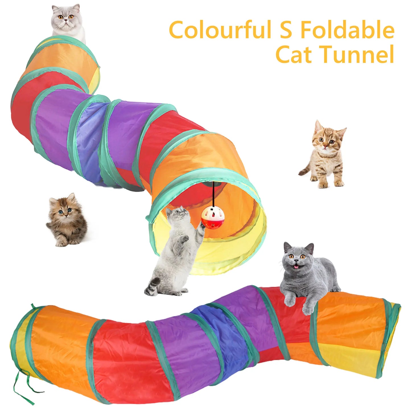 Set de 22 Juguetes Interactivos para Gatos con Túnel de Juego