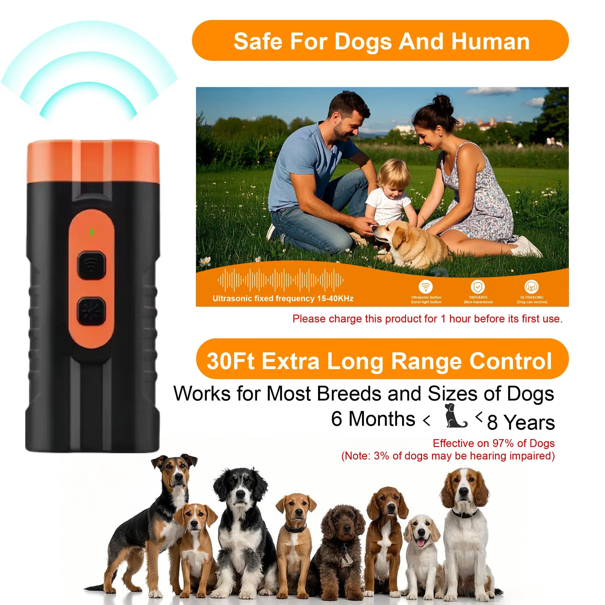 Dispositivo Ultrasónico de Entrenamiento y Control de Ladridos para Perros