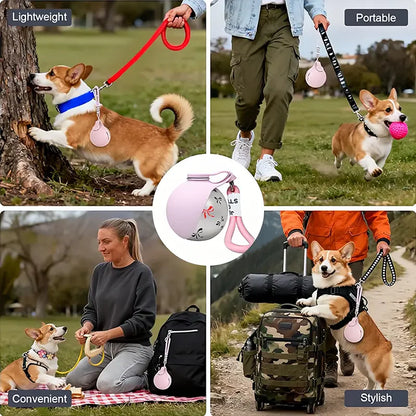Botella Portátil de Agua para Mascotas con Tazón de Silicona