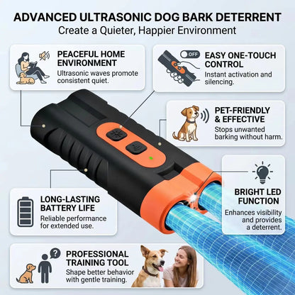 Dispositivo Ultrasónico de Entrenamiento y Control de Ladridos para Perros